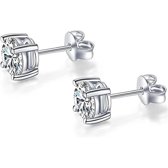 1/2/3ct Moissanite Stud Earrings for Women 925 Sterling Silver - Picture 2 of 7